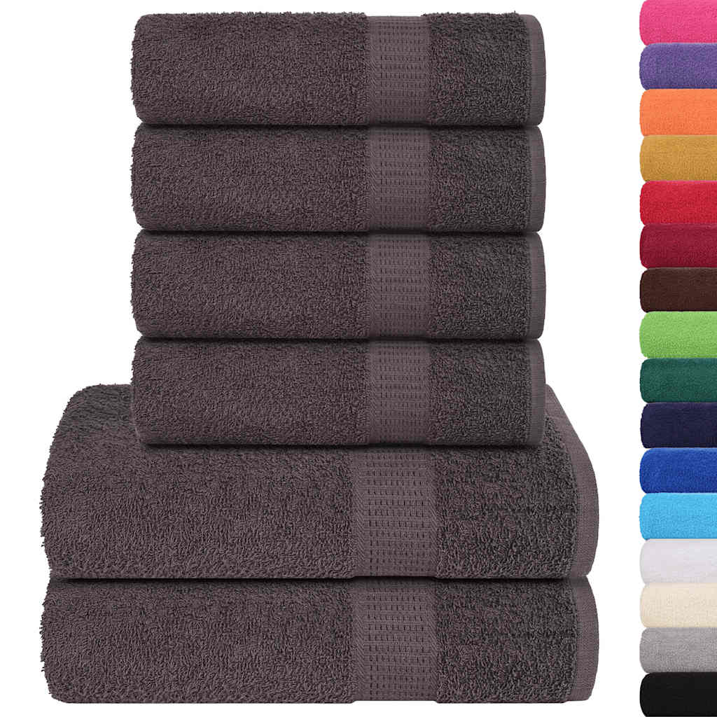 Vidaxx 6-teiliges Handtuchset 360 g m² 100 % Baumwolle Anthrazit