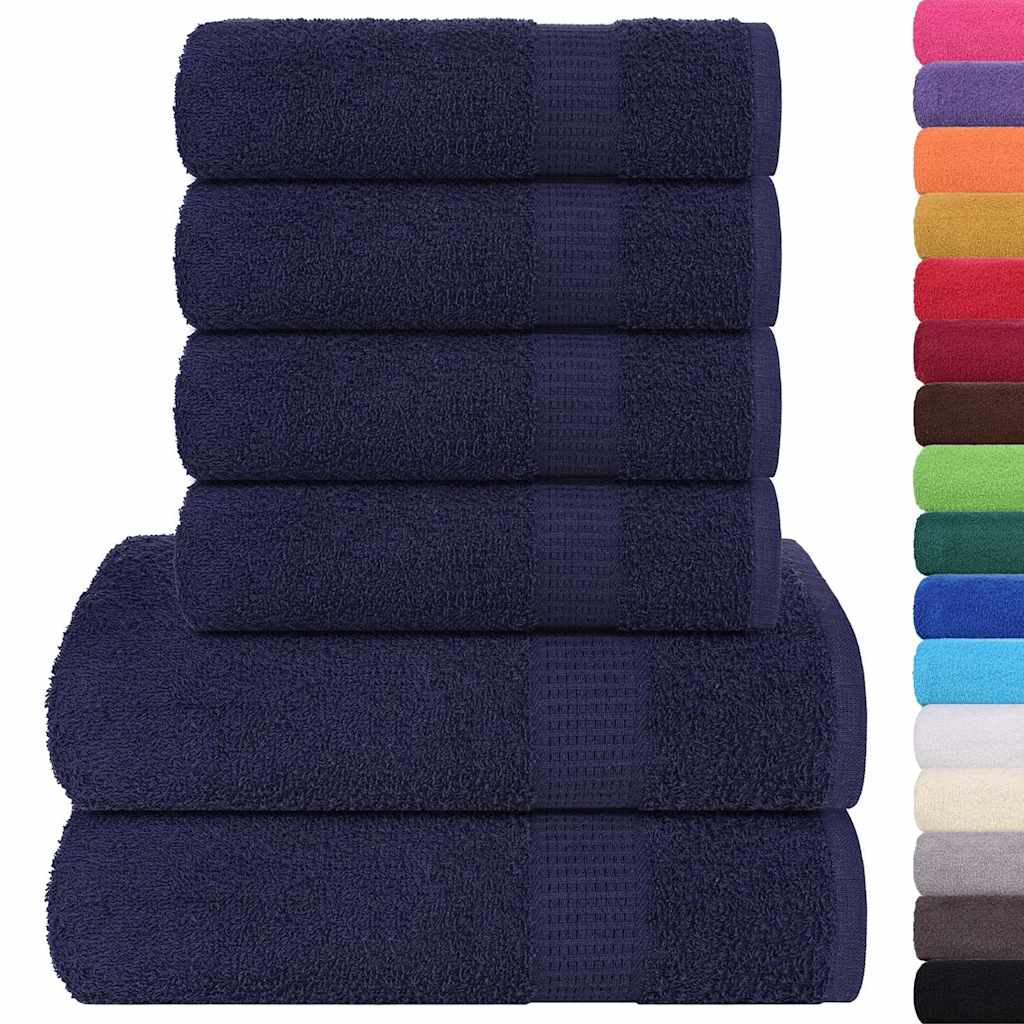 Vidaxx 6-teiliges Handtuchset 360 g m² 100 % Baumwolle Marineblau