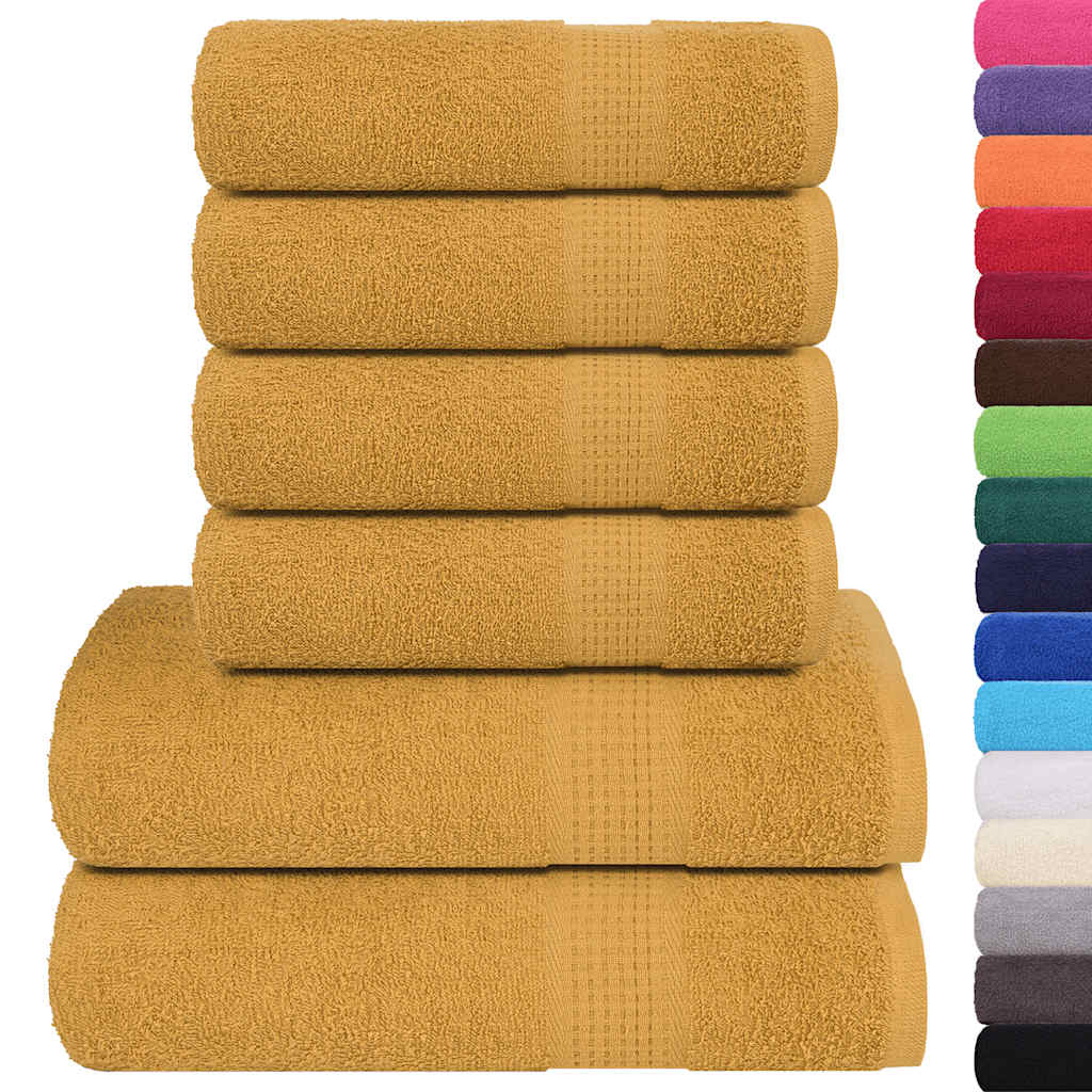 VidaXL 6-teiliges Handtuchset Frogn 360 g m² Gold