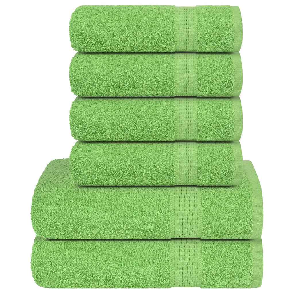 Vidaxx 6-teiliges Handtuchset 360 g m² 100 % Baumwolle Apfelgrün