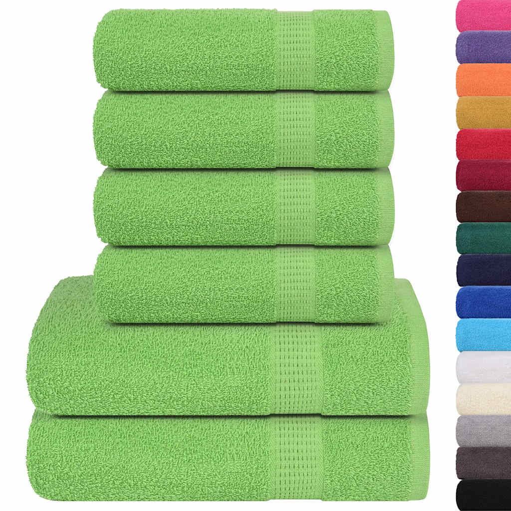 Vidaxx 6-teiliges Handtuchset 360 g m² 100 % Baumwolle Apfelgrün