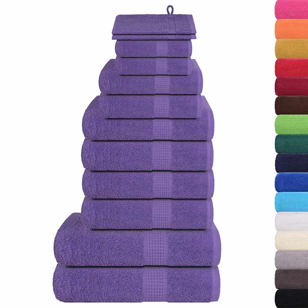 Vidaxx 12-teiliges Handtuchset 360 g m² 100 % Baumwolle Lila