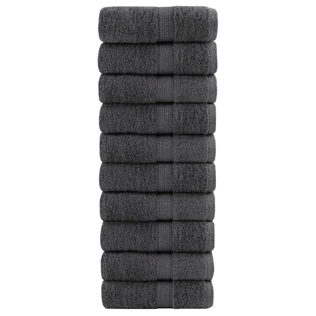 Vidaxx Premium Waschlappen Solund 10 Stück Anthrazit 30x30 cm 600 g m²