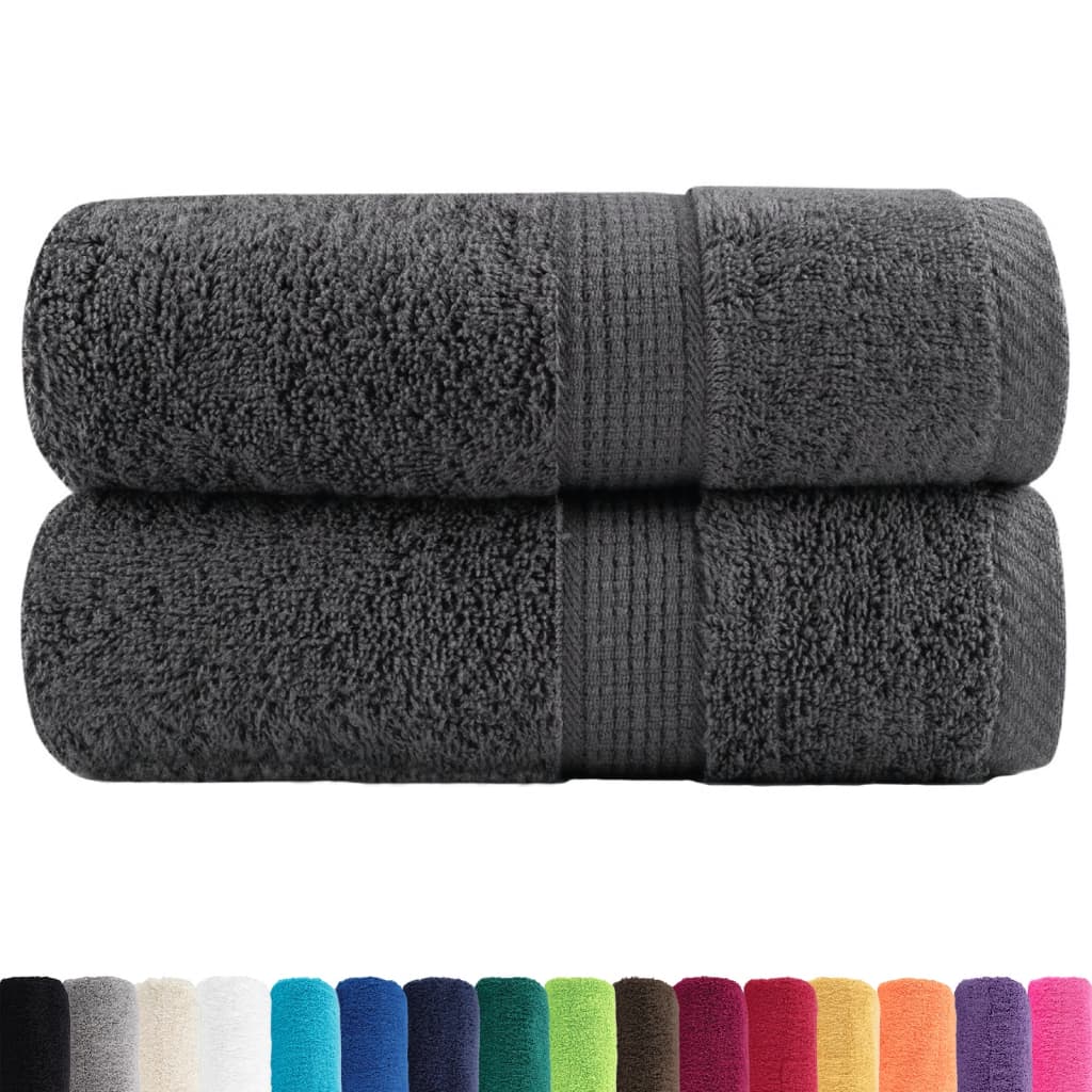 VidaXL Gästetücher SOLUND 2 Stk. 600 g m² 30x50 cm Anthrazit