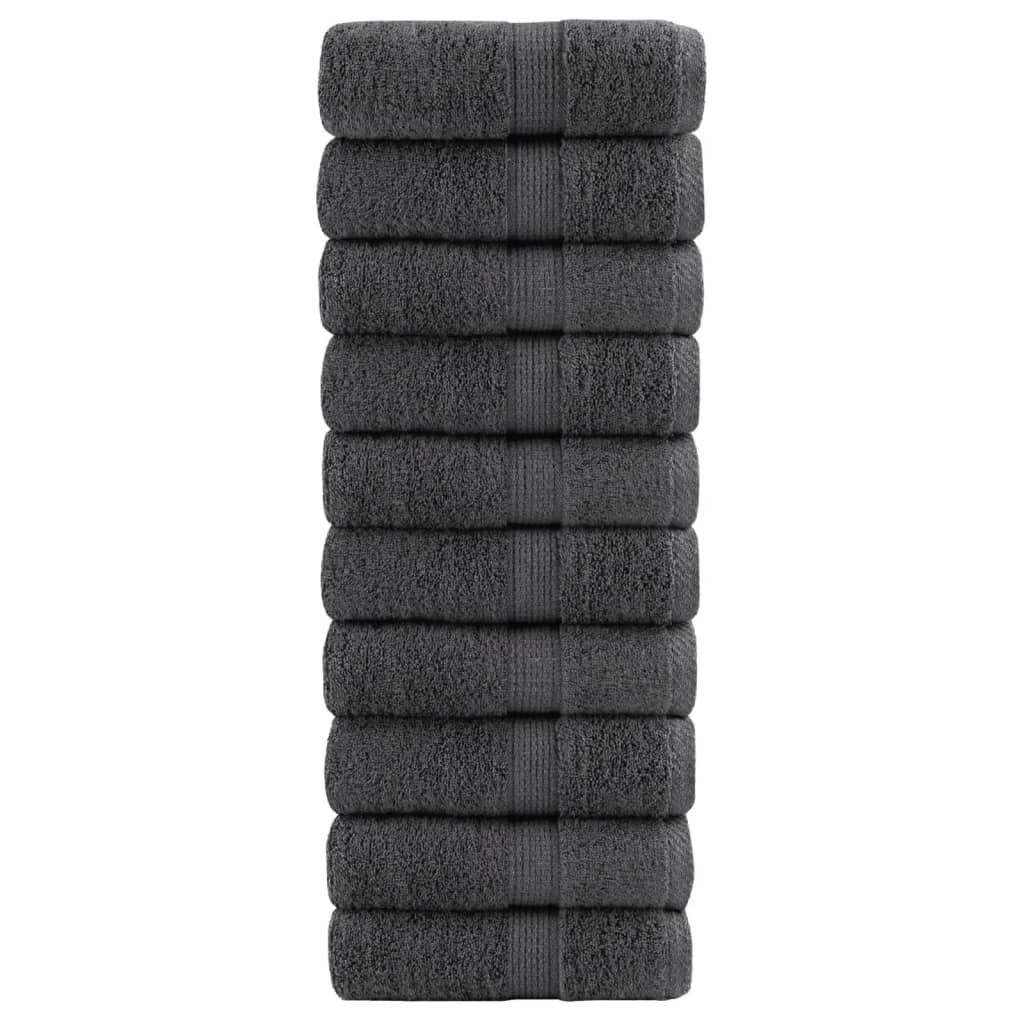 VidaXL Gästehandtücher Solund 10 St. 600 g m² 30x50 cm Anthrazit
