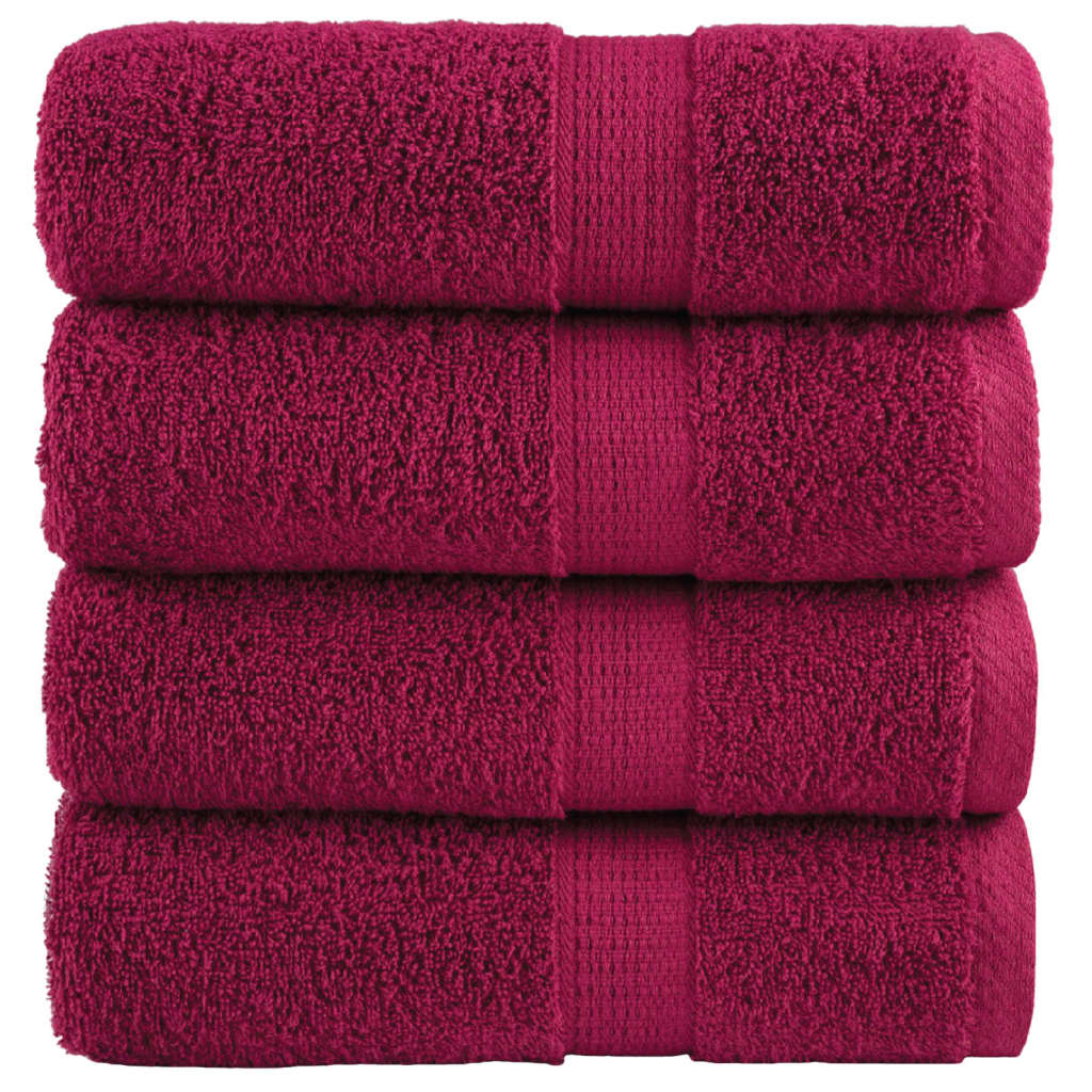 VidaXL Gästehandtücher SOLUND 4 Stk. 600 g m² 30x30 cm weinrot