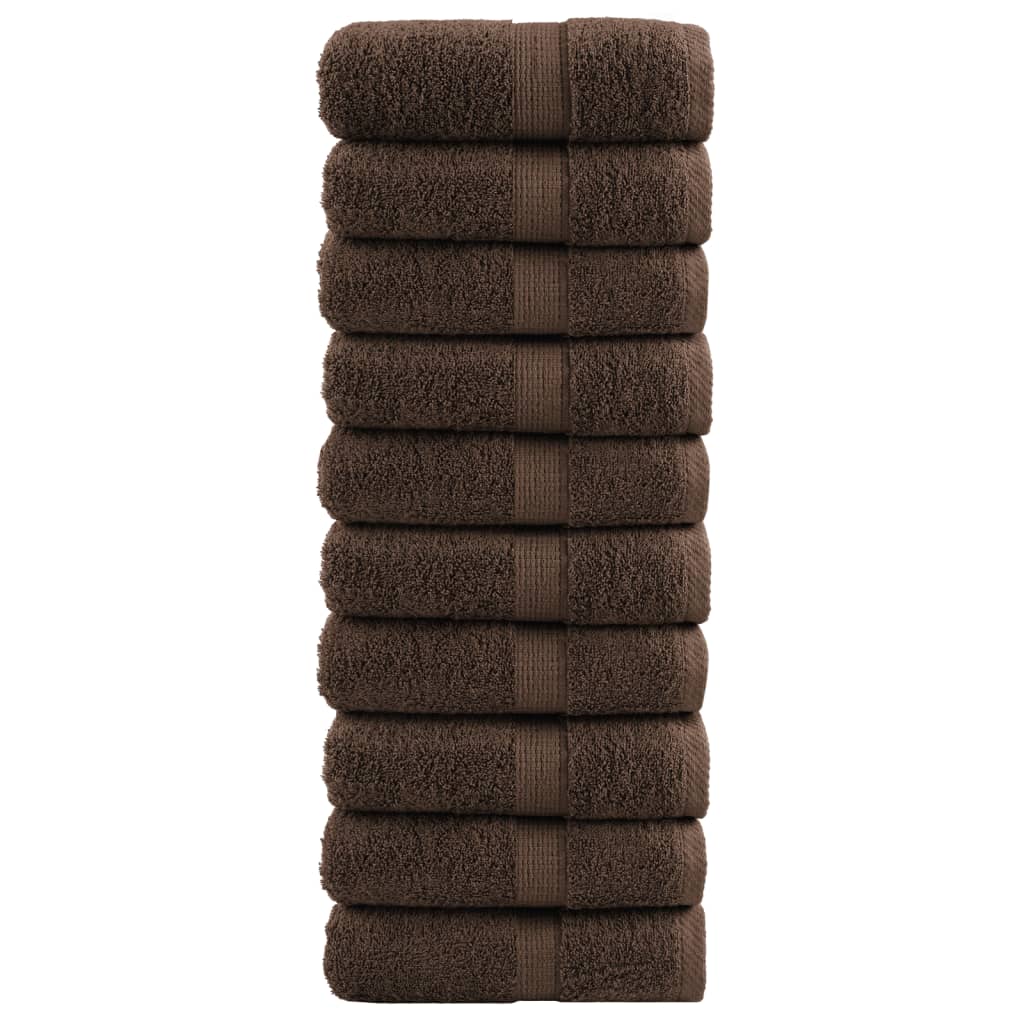 VidaXL Gästetücher SOLUND 10 Stk. 600 g m² 30x30 cm braun