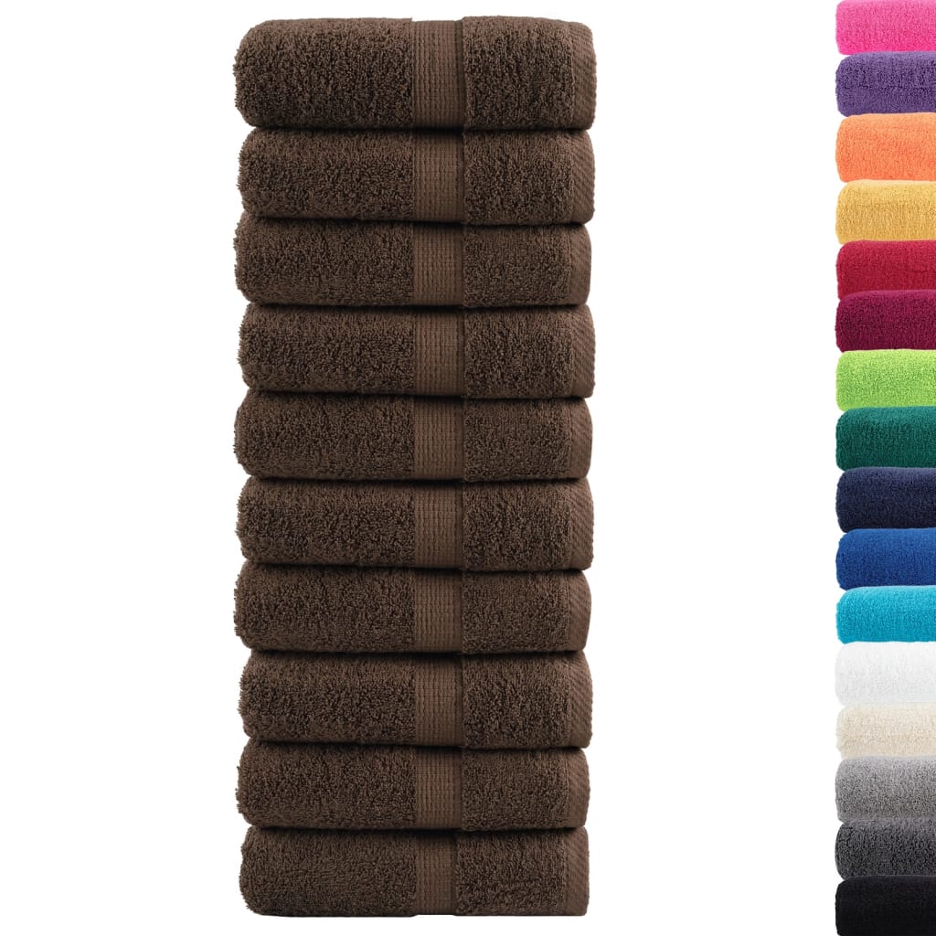 VidaXL Gästetücher SOLUND 10 Stk. 600 g m² 30x50 cm braun
