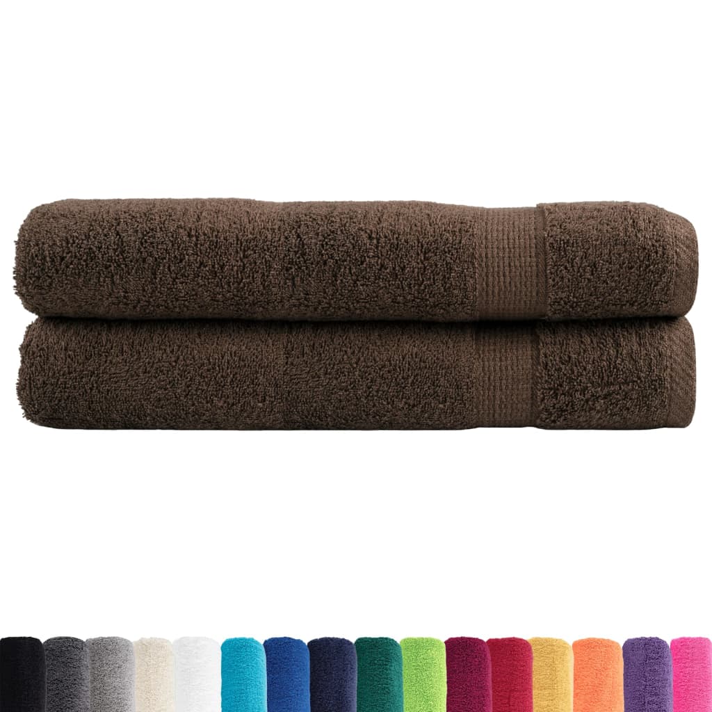 Vidaxx Handtücher Solund 2 Stück 600 g m² 100x200 cm braun