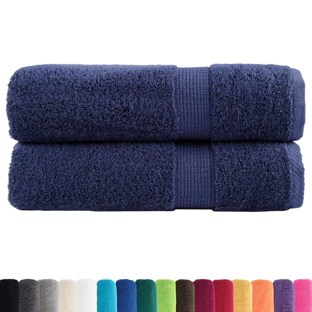 VidaXL Badetücher SOLUND 2 Stk. 600 g m² 70x140 cm Marineblau