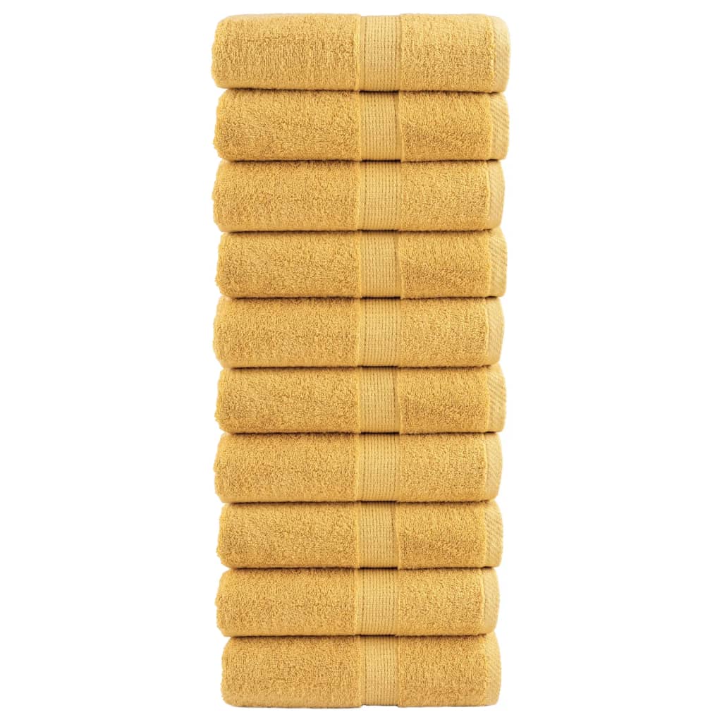 VidaXL Gästehandtücher Solund 10 St. 600 g m² 30x50 cm goldfarben