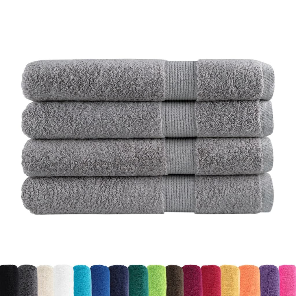 VidaXL Saunatücher Solund 4 Stk. 600 g m² 80x200 cm Grau