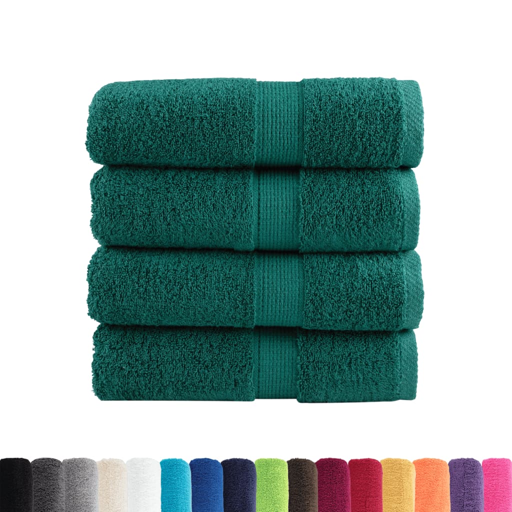 VidaXL Gästetücher SOLUND 4 Stk. 600 g m² 30x30 cm grün