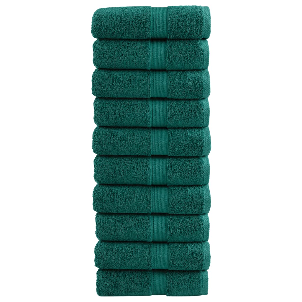 VidaXL Gästetücher SOLUND 10 Stk. 600 g m² 30x30 cm grün