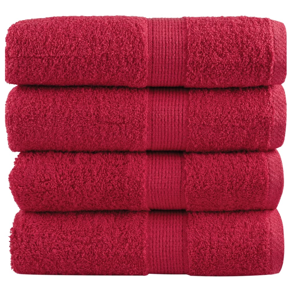 VidaXL Gästehandtücher Solund 4 St. 600 g m² 30x30 cm rot