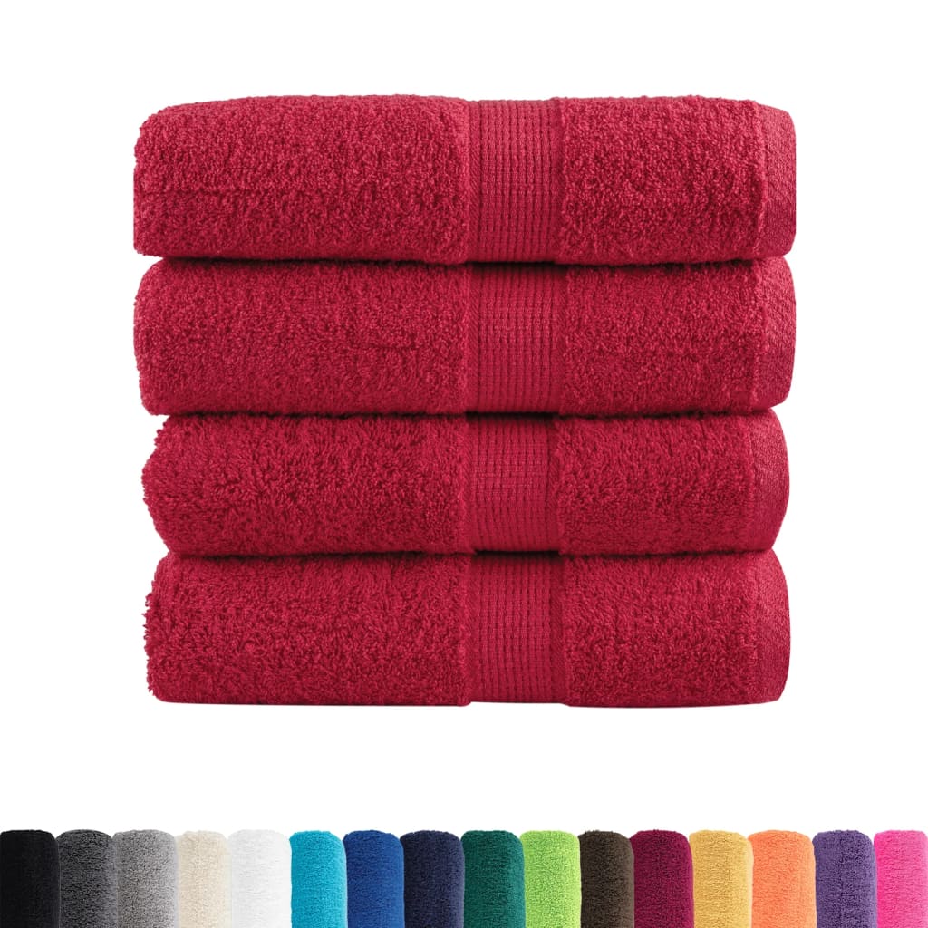 VidaXL Gästehandtücher Solund 4 St. 600 g m² 30x30 cm rot