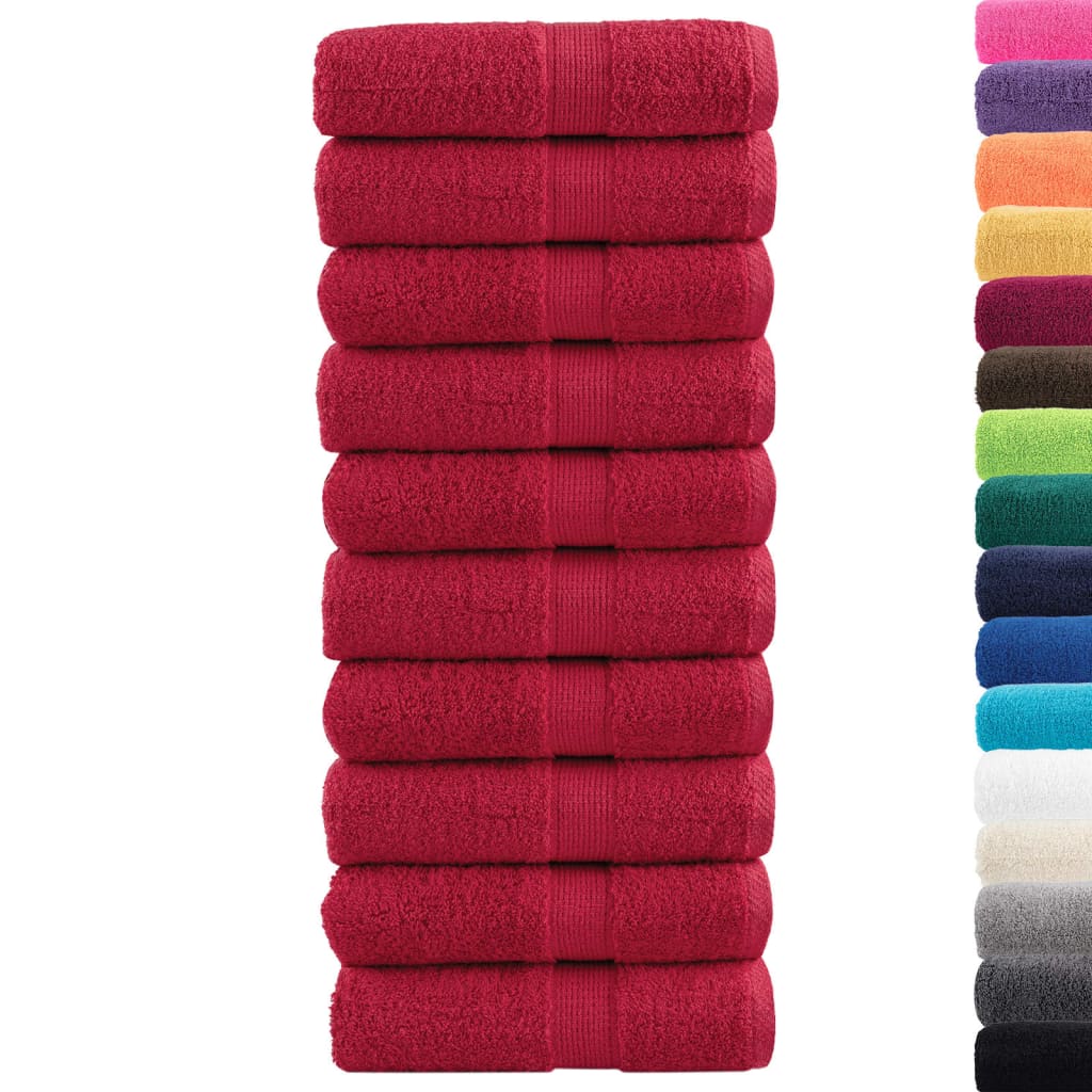 VidaXL Gästehandtücher Solund 10 St. 600 g m² 30x30 cm rot