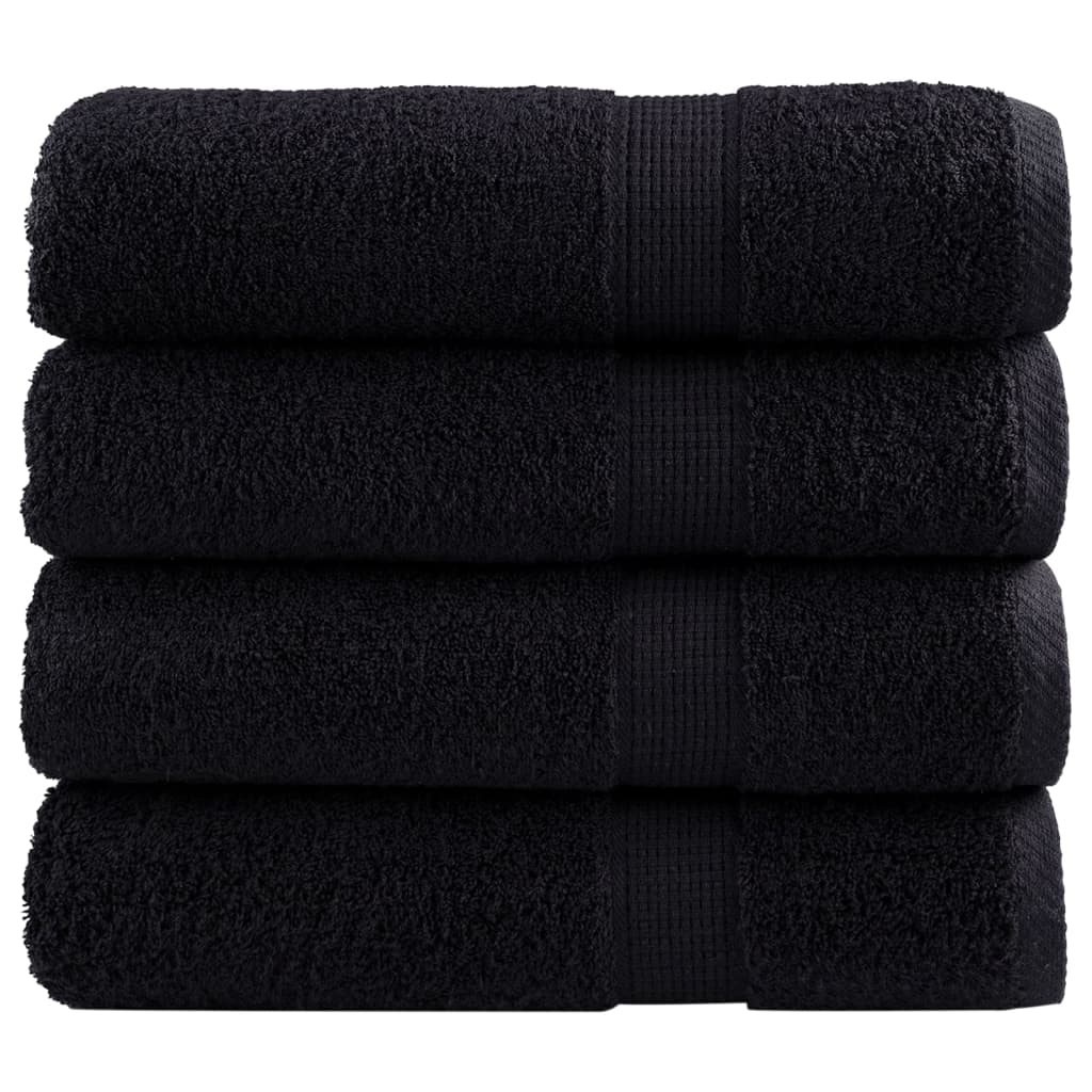 VidaXL Badetücher Solund 4 Stück 600 g m² 70x140 cm schwarz