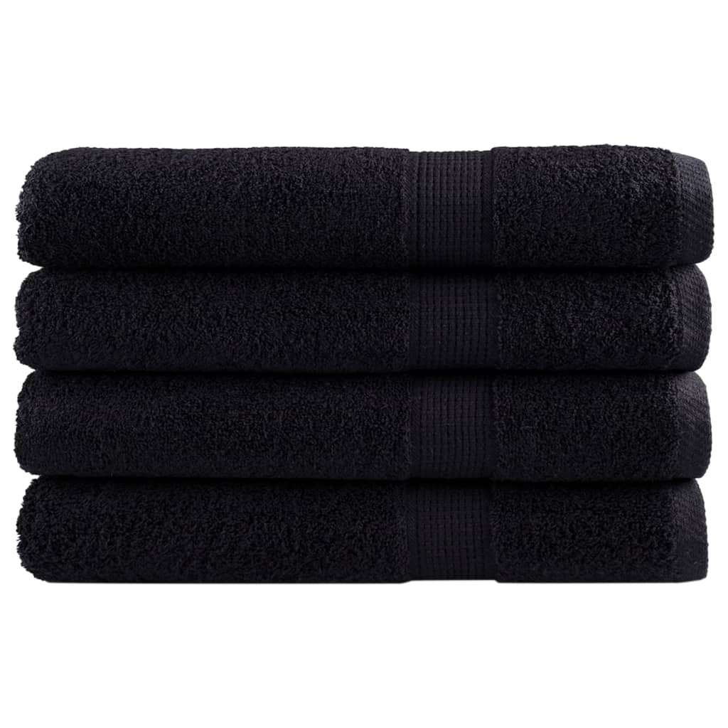 VidaXL Saunatücher Solund 4 Stk. 600 g m² 80x200 cm Schwarz