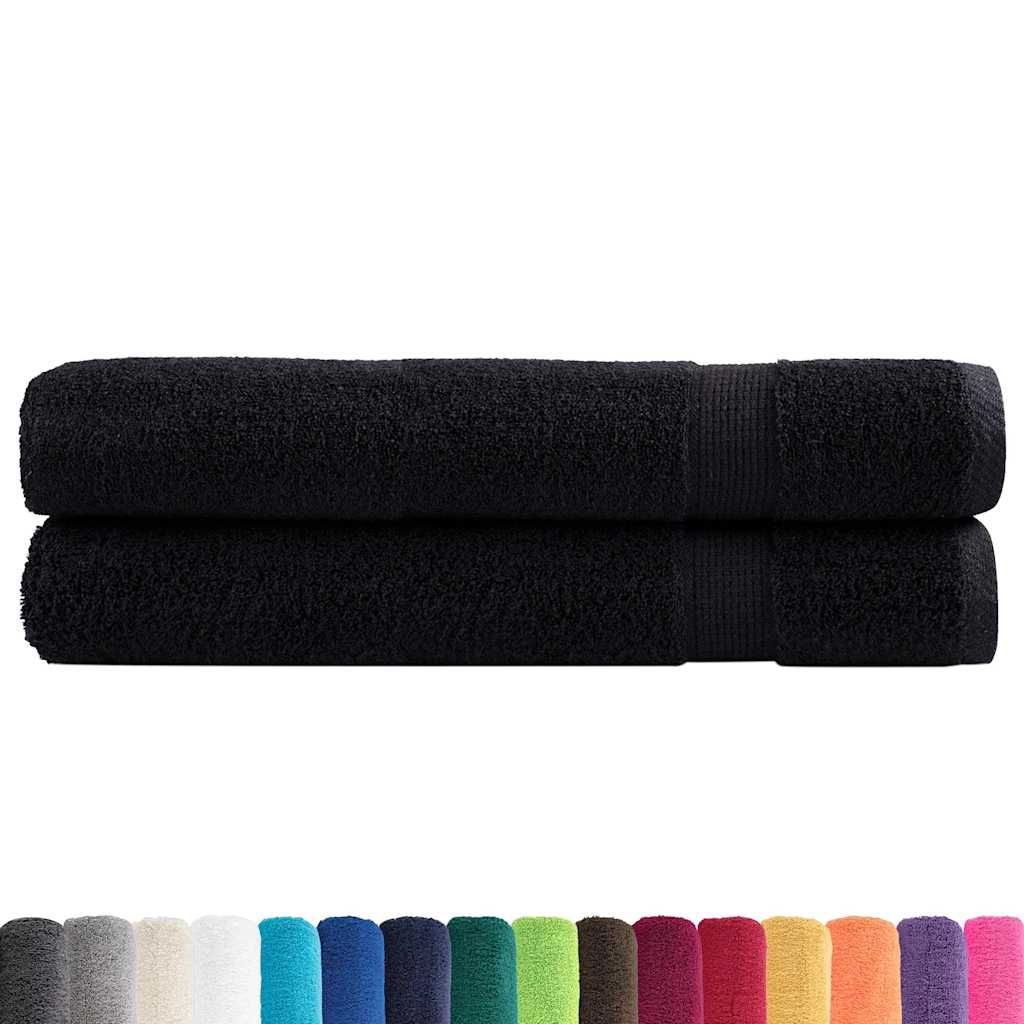 VidaXL Handtücher SOLUND 2 Stück 600 g m² 100x200 cm schwarz