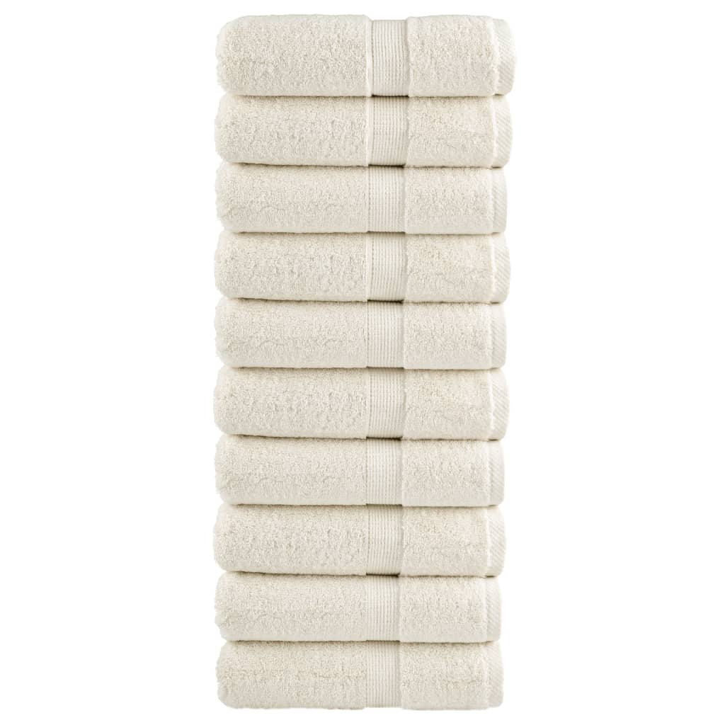 VidaXL Gästehandtücher SOLUND 10 Stk. 600 g m² 30x50 cm Creme