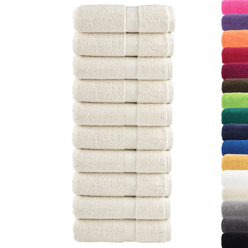 VidaXL Gästehandtücher SOLUND 10 Stk. 600 g m² 30x50 cm Creme