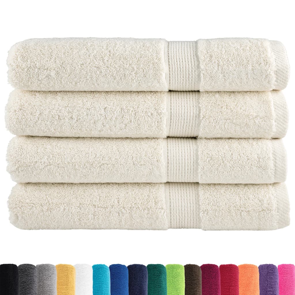 VidaXL Saunatücher Solund 4 Stk. 600 g m² 80x200 cm cremefarben