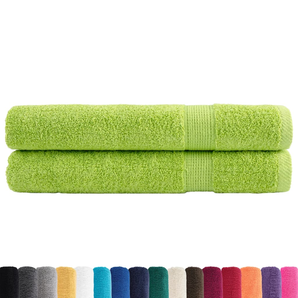 VidaXL Saunatücher Solund 2 Stk. 600 g m² 80x200 cm Apfelgrün
