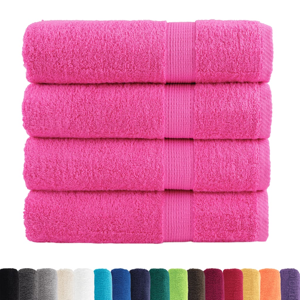 Vidaxl handdoeken solund 4 st 600 g m² 50x100 cm roze