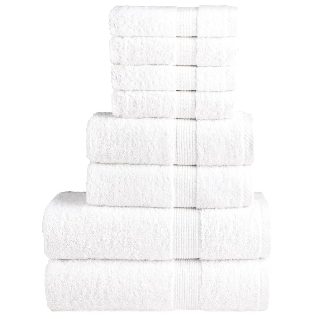 Vidaxx 8-teiliges Handtuchset solide 600 g m² weiß