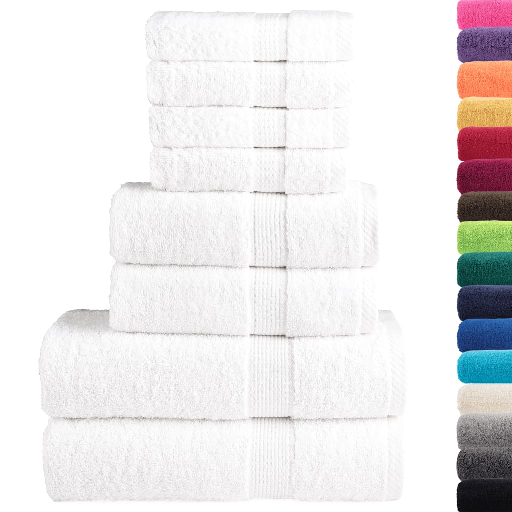 Vidaxx 8-teiliges Handtuchset solide 600 g m² weiß