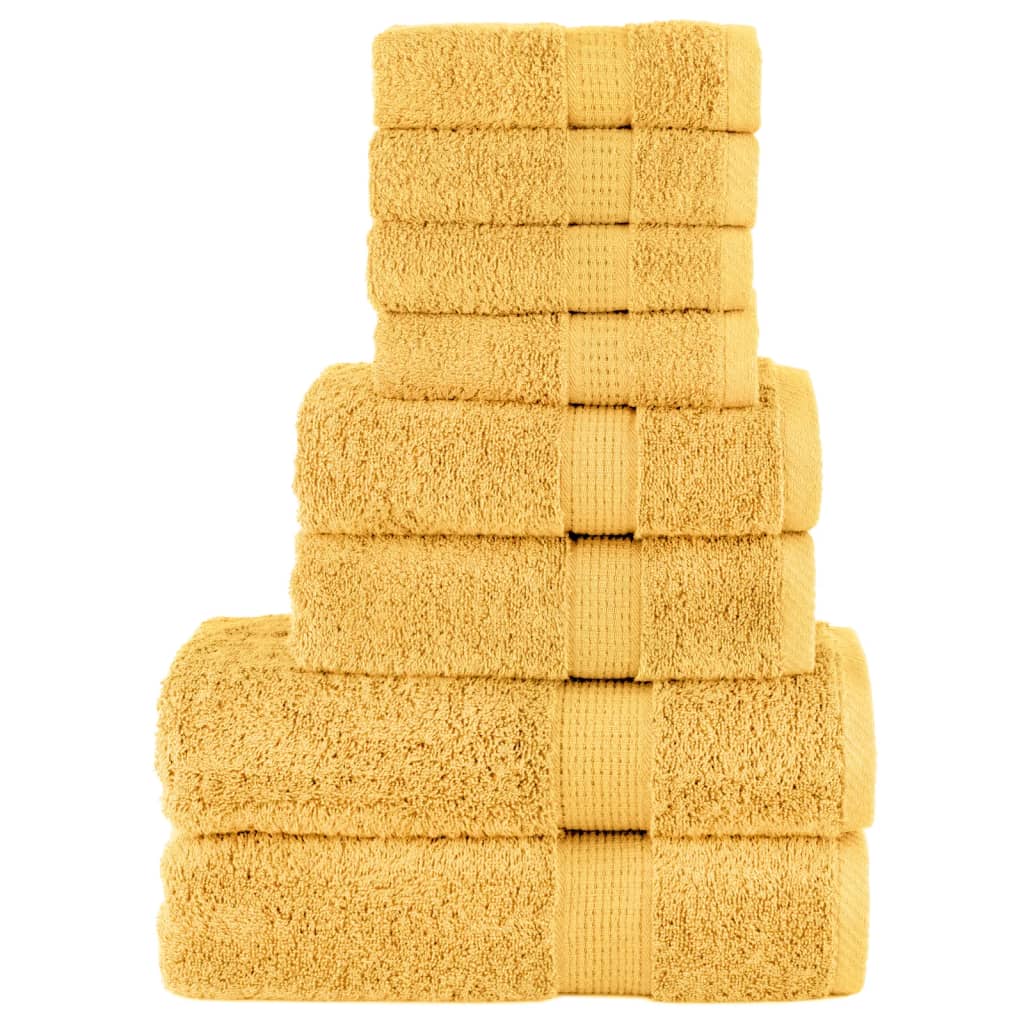 Vidaxx 8-teiliges Handtuchset solide 600 g m² goldfarben