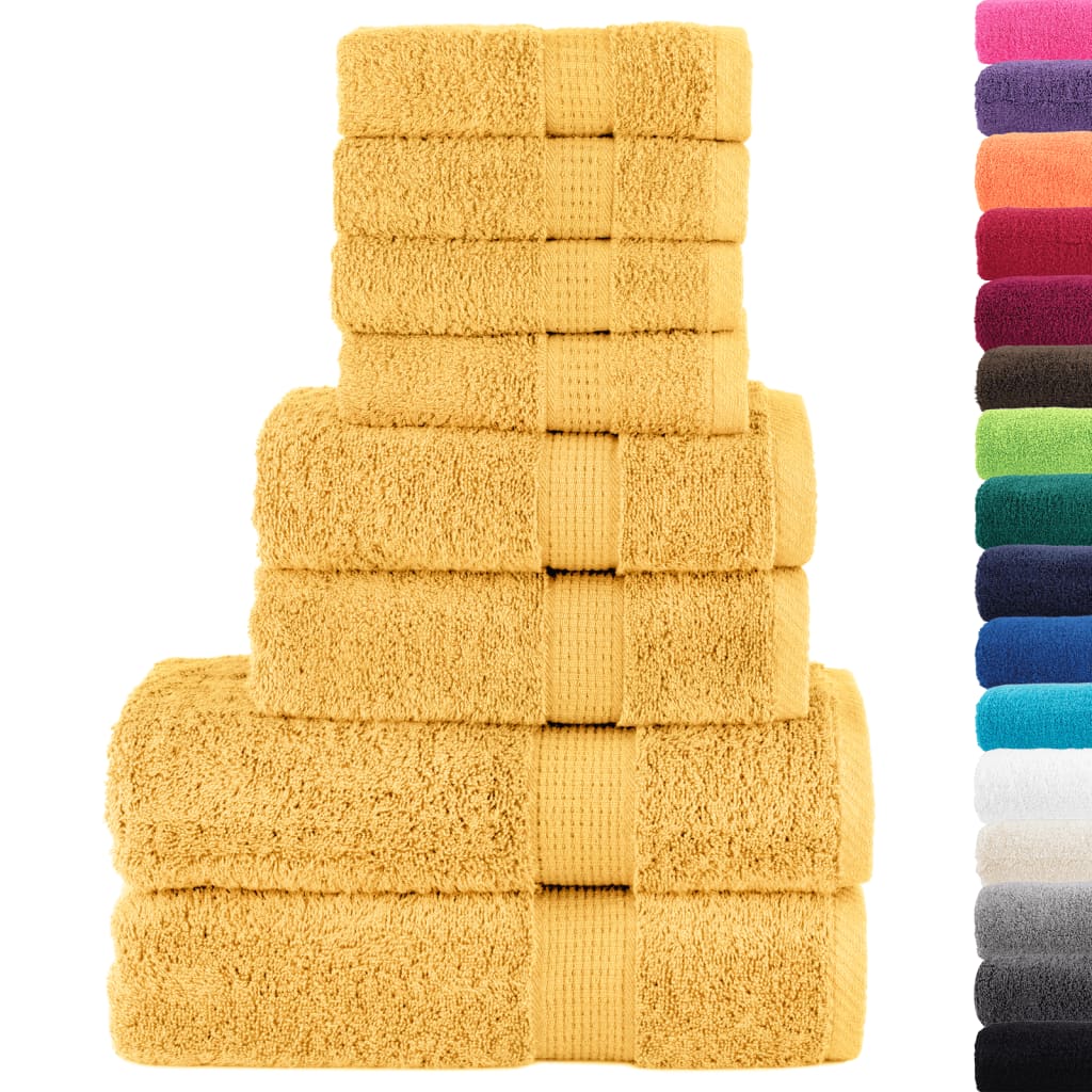 Vidaxx 8-teiliges Handtuchset solide 600 g m² goldfarben