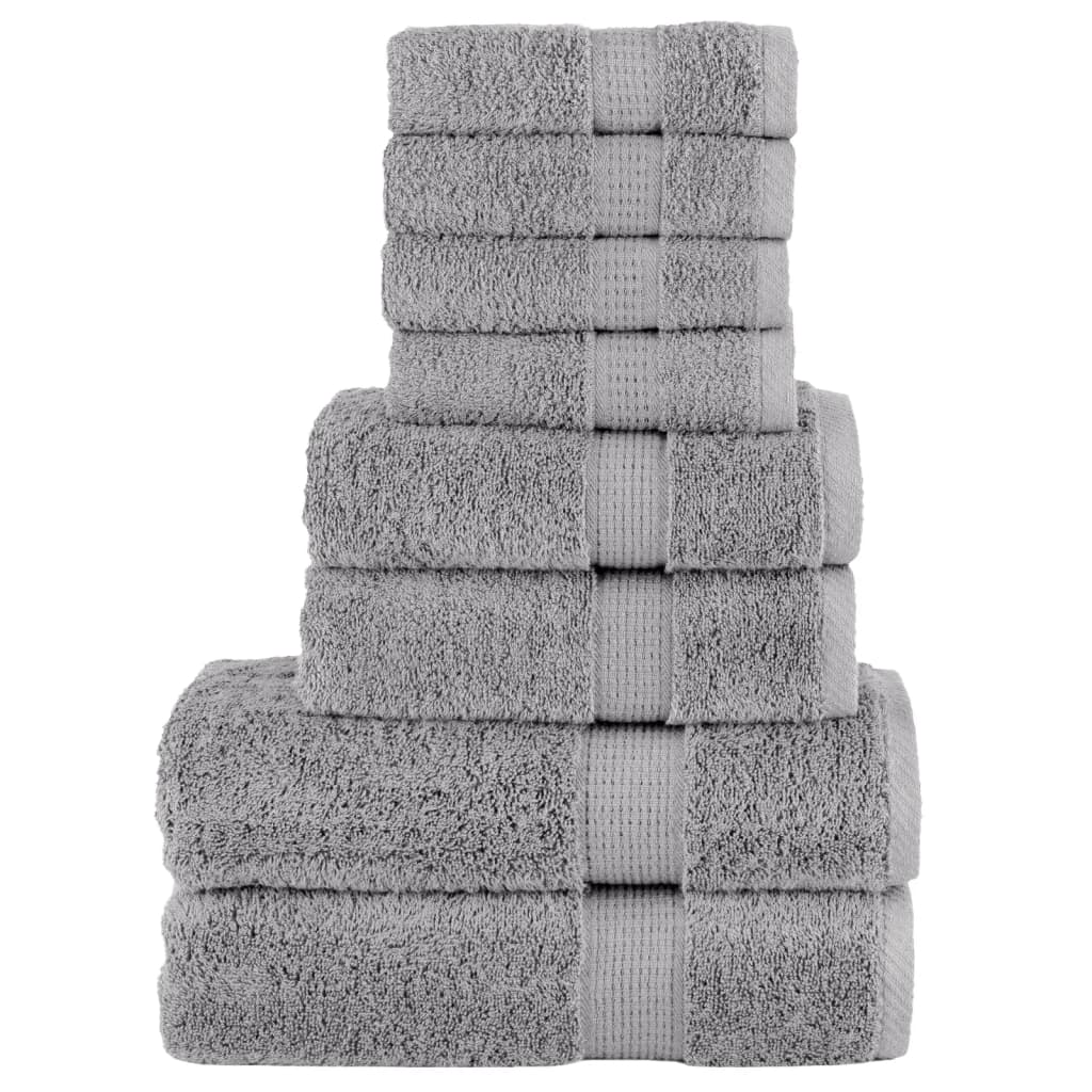 Vidaxx 8-teiliges Handtuchset solide 600 g m² grau