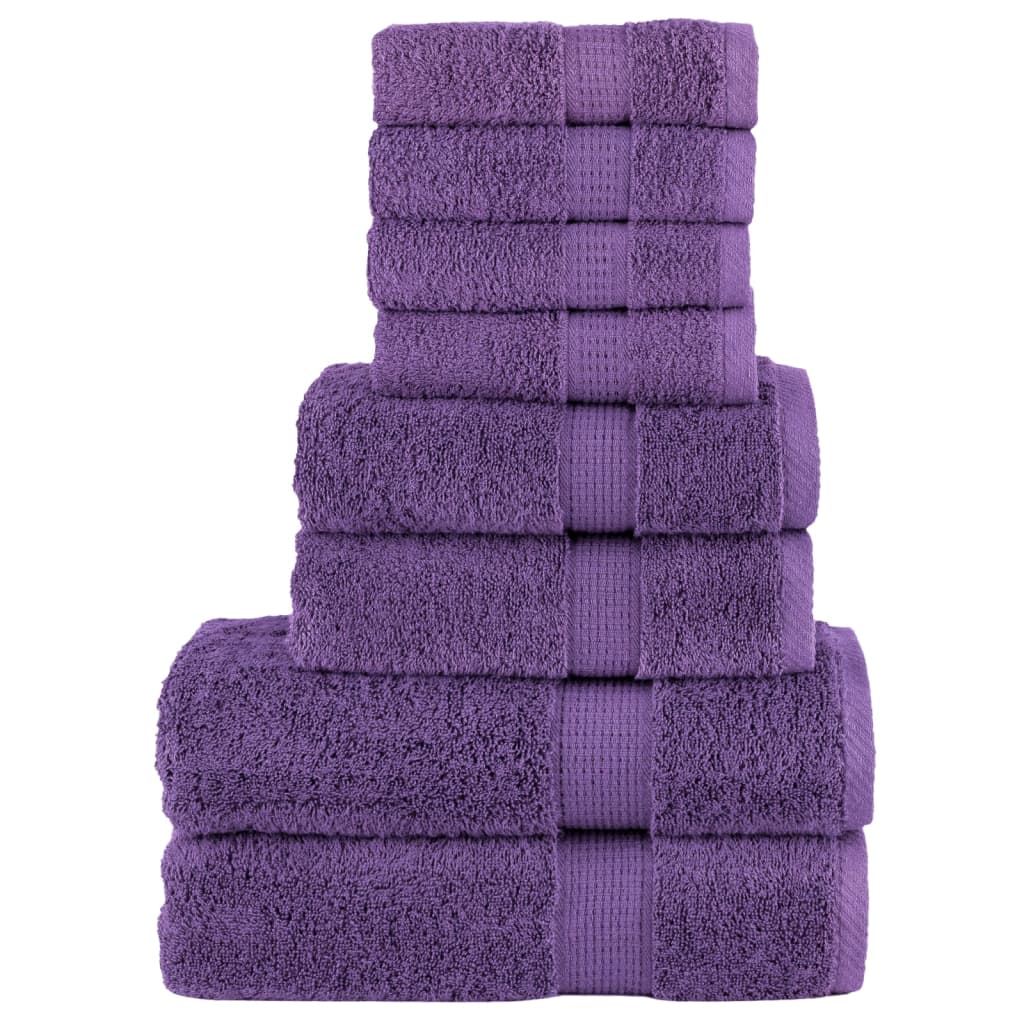 VidaXL 8-teiliges Handtuchset solide 600 g m² Lila