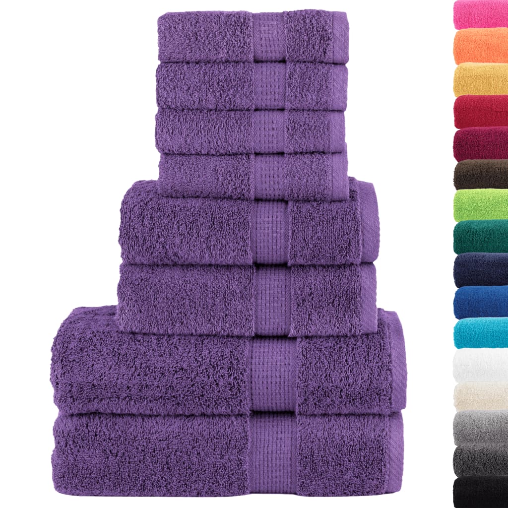 VidaXL 8-teiliges Handtuchset solide 600 g m² Lila