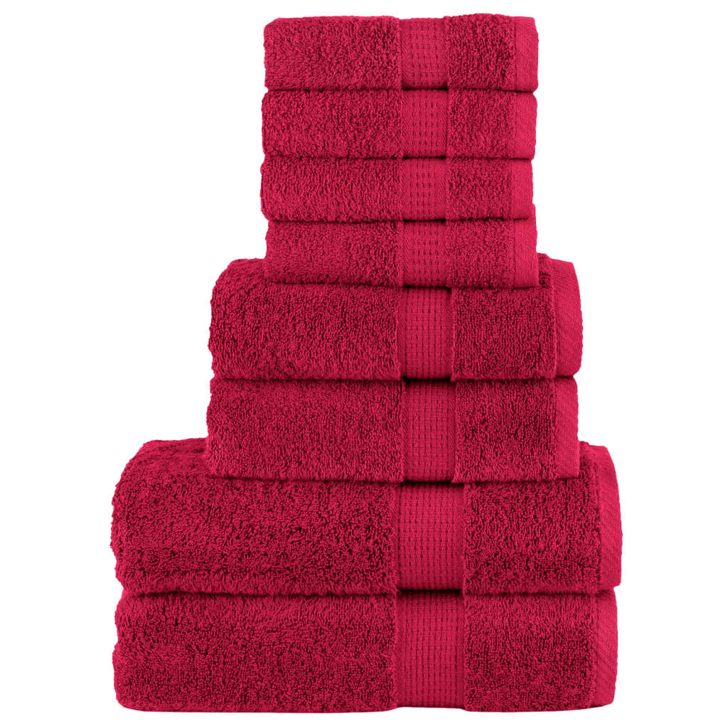 Vidaxx 8-teiliges Handtuchset solide 600 g m² rot
