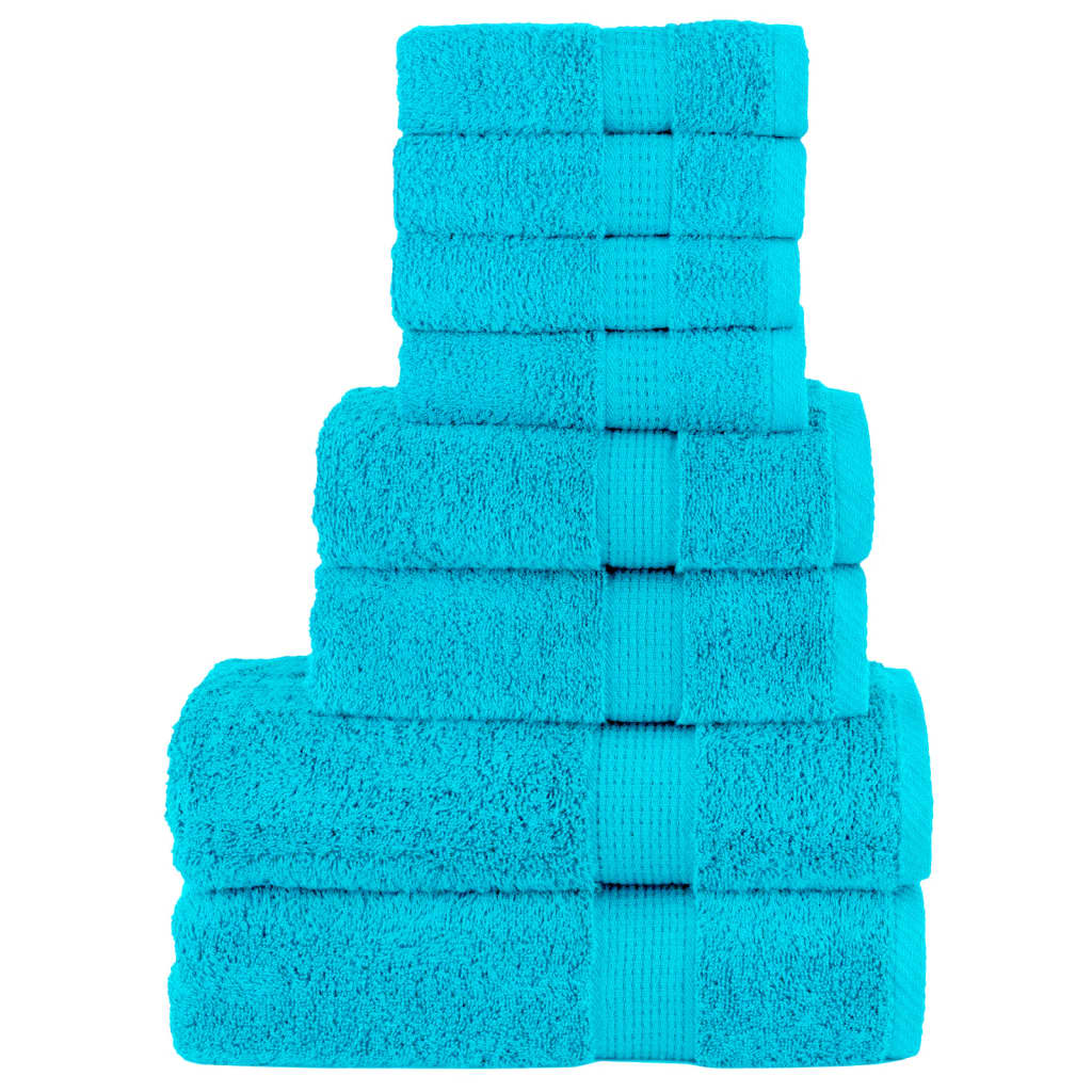 VidaXL 8-teiliges Handtuchset solide 600 g m² türkis