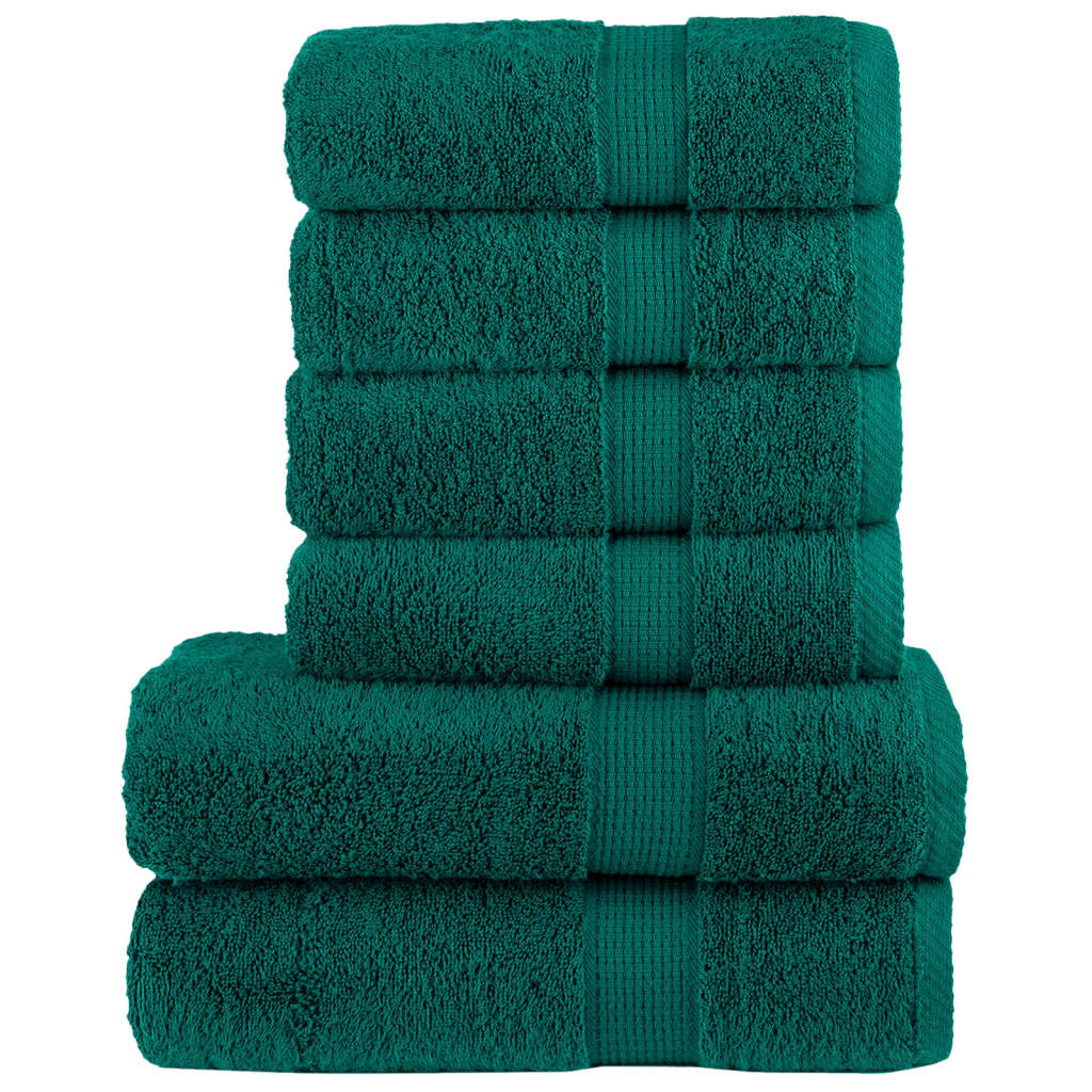 VidaXL 6-teiliges Handtuchset SOLUND 600 g m² grün