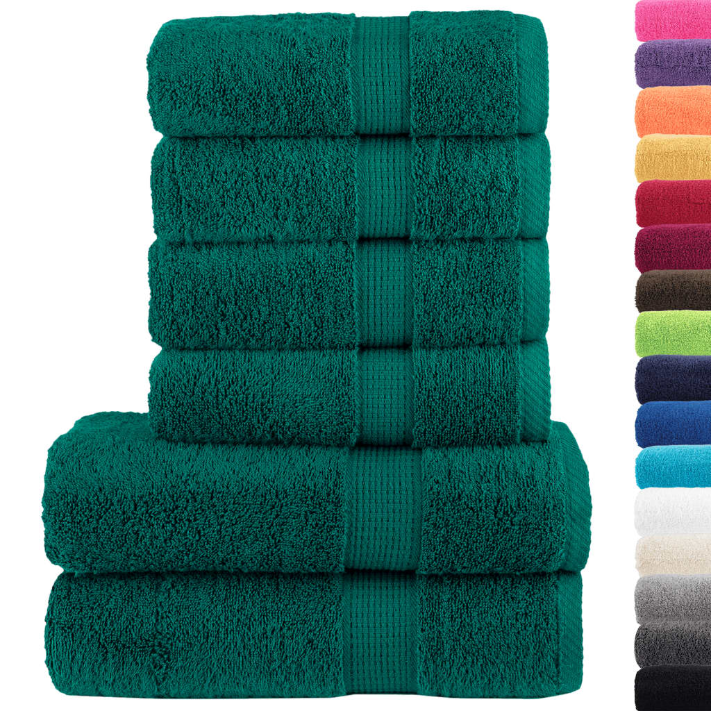VidaXL 6-teiliges Handtuchset SOLUND 600 g m² grün
