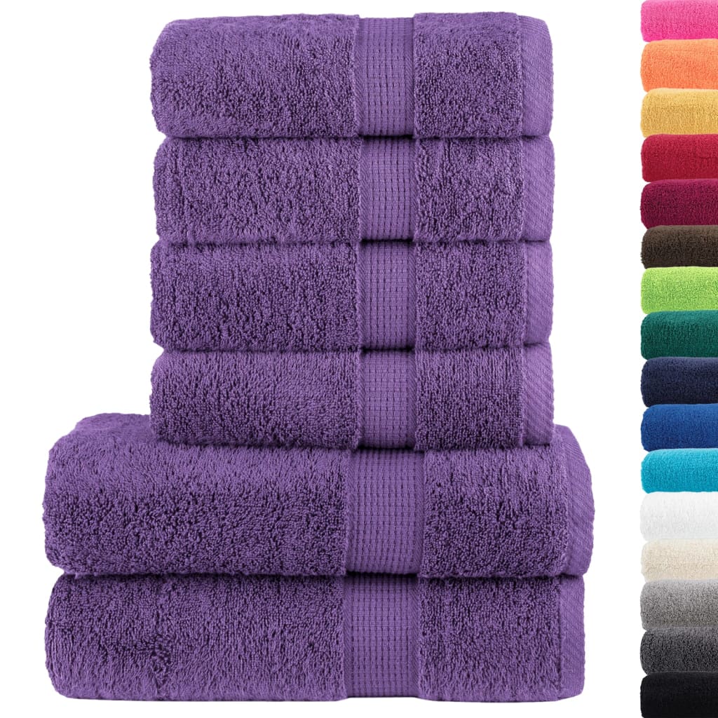 VidaXL 6-teiliges Handtuchset SOLUND 600 g m² lila
