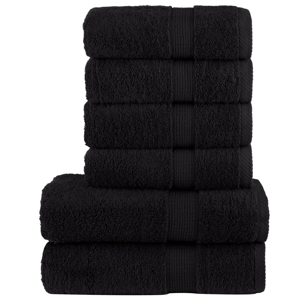 Vidaxx 6-teiliges Handtuchset solide 600 g m² schwarz