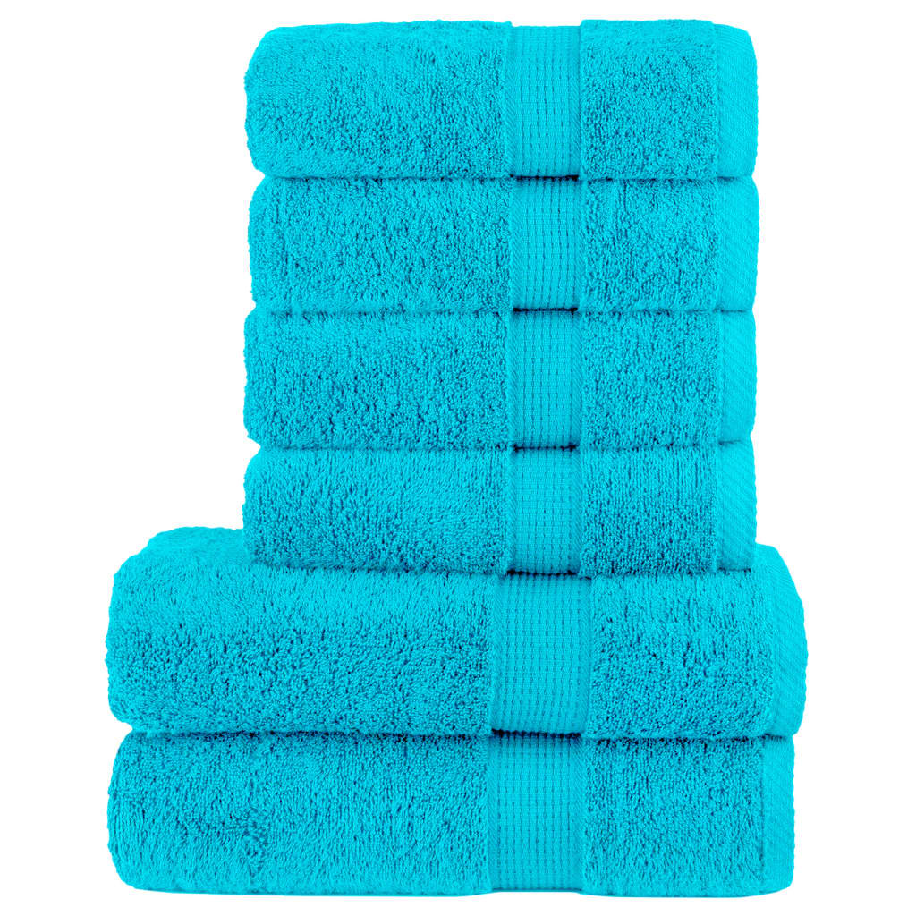 VidaXL 6-teiliges Handtuchset SOLUND 600 g m² türkis