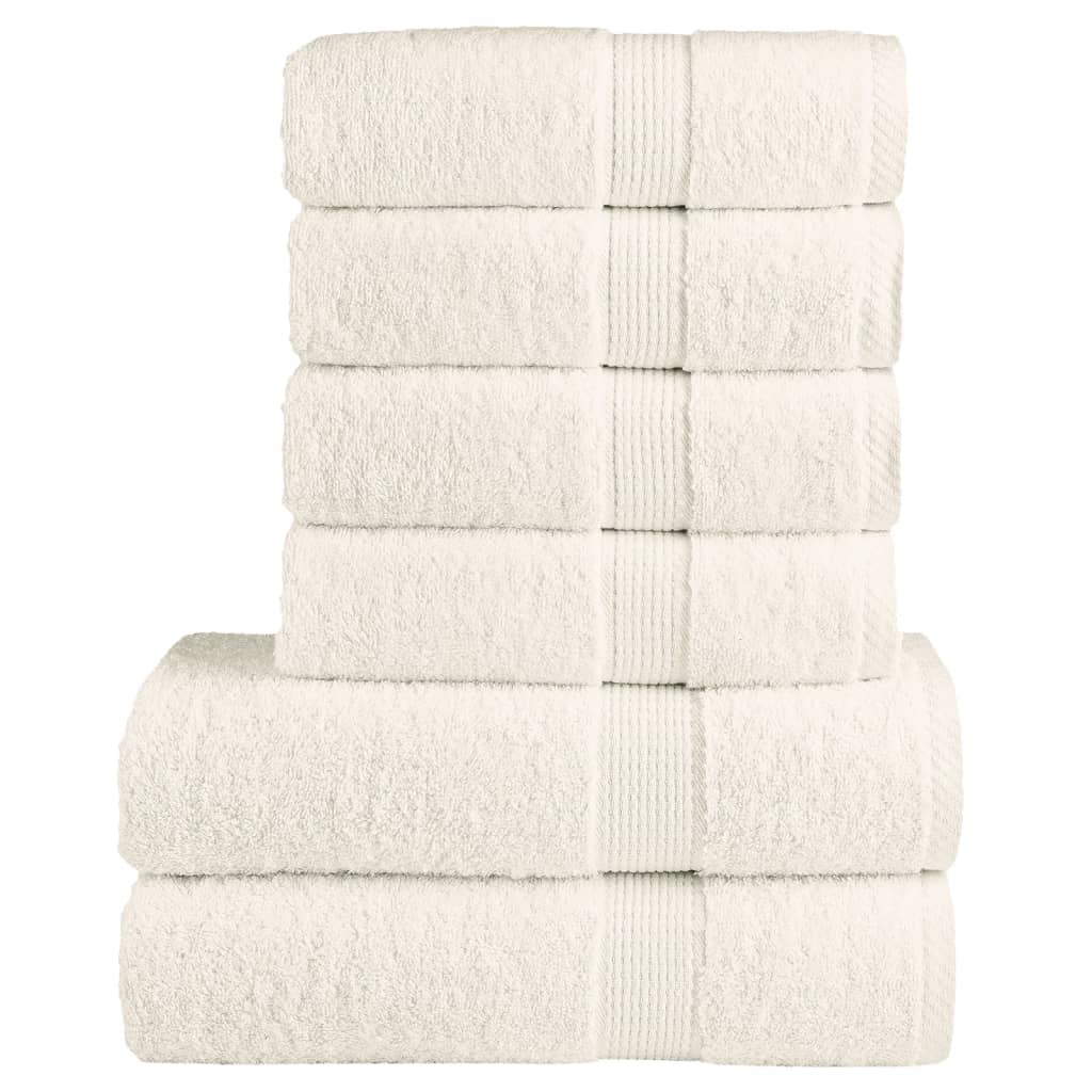 VidaXL 6-teiliges Handtuchset solide 600 g m² Creme