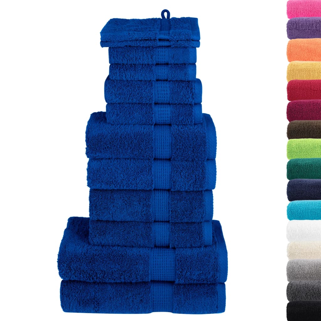 VidaXL 12-teiliges Handtuchset SOLUND 600 g m² blau