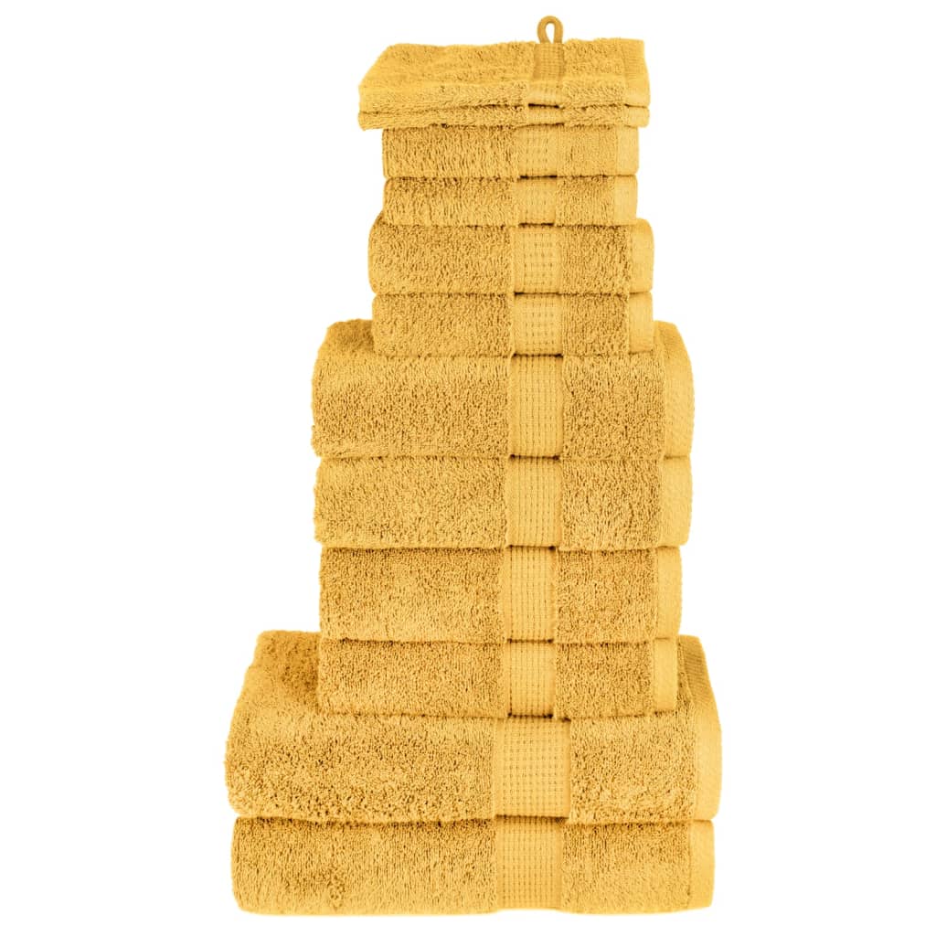 VidaXL 12-teiliges Handtuchset SOLUND 600 g m² goldfarben