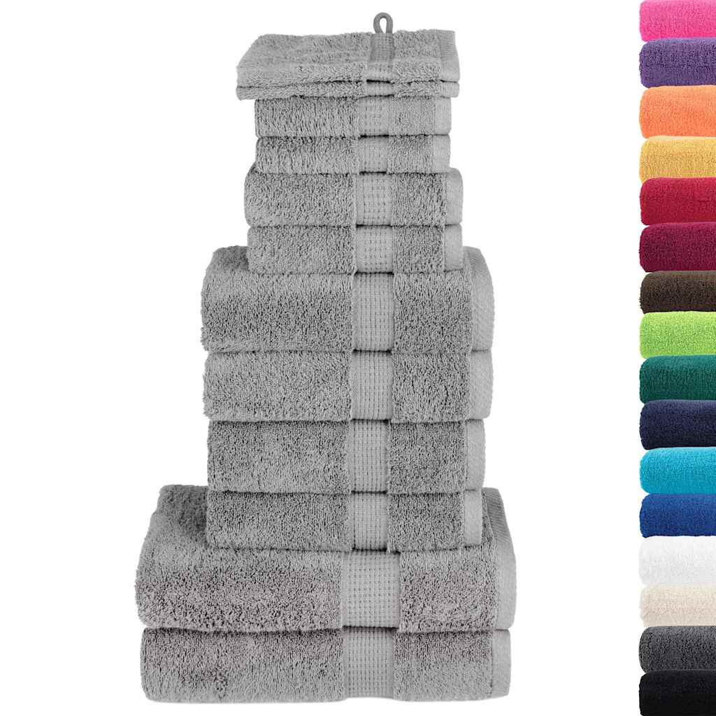 VidaXL 12-teiliges Handtuchset SOLUND 600 g m² grau
