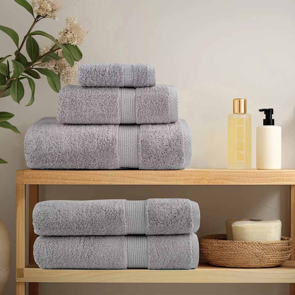 VidaXL 12-teiliges Handtuchset SOLUND 600 g m² grau
