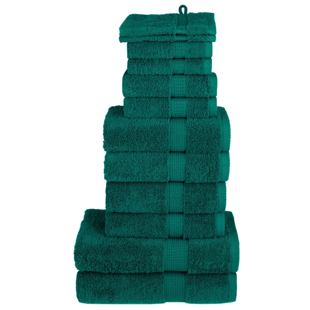 VidaXL 12-teiliges Handtuchset SOLUND 600 g m² grün