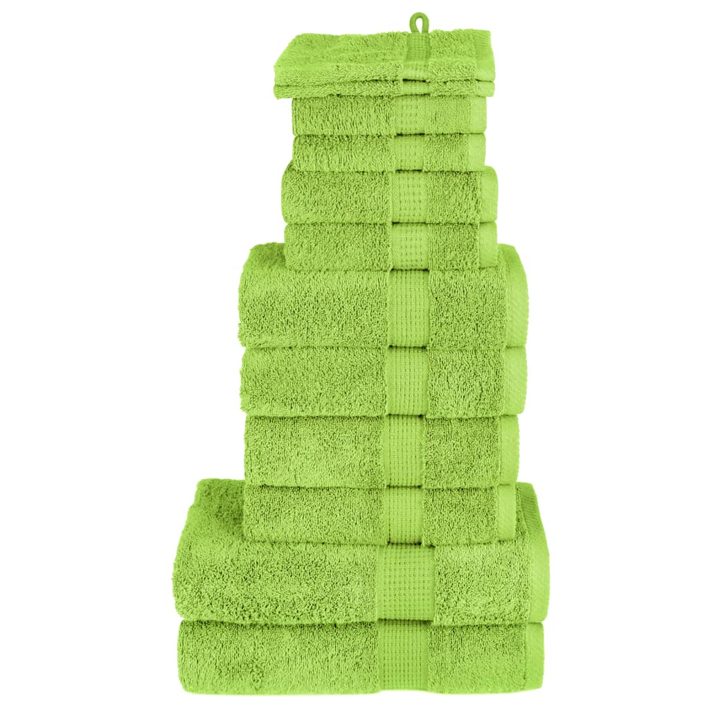 VidaXL 12-teiliges Handtuchset SOLUND 600 g m² grün